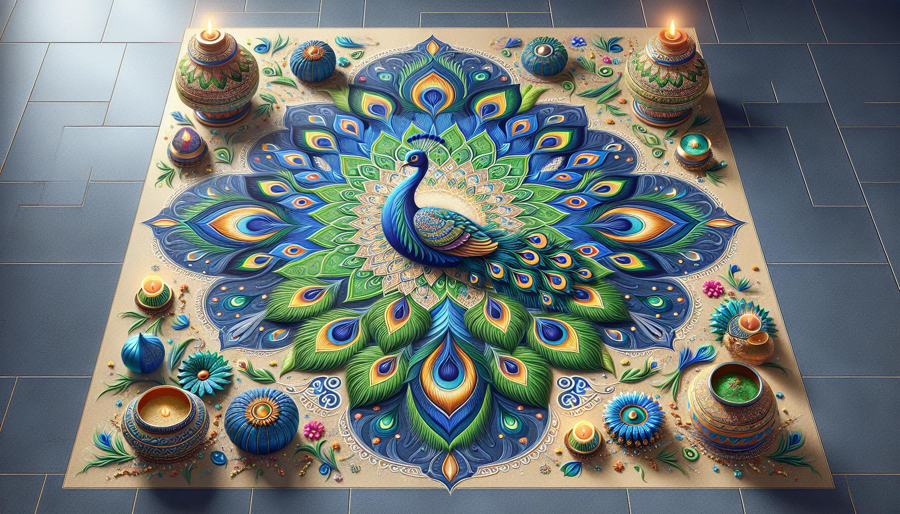 Beautiful:qavfun_r-vk= Peacock Rangoli